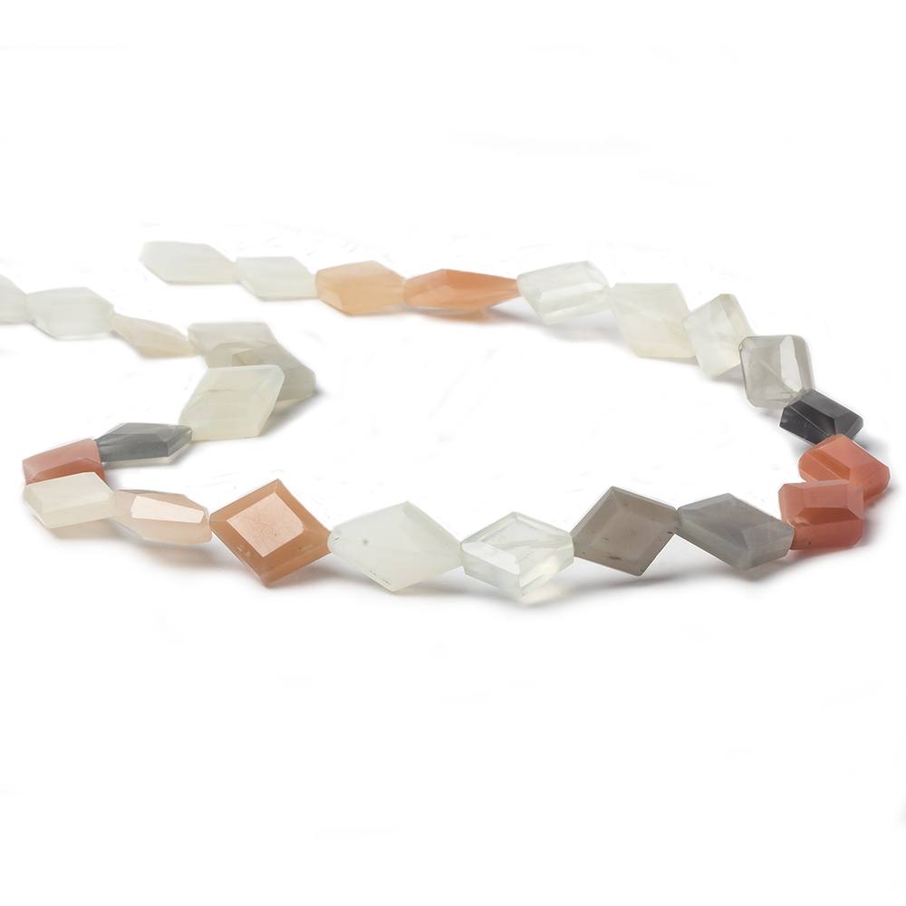 12x9-17x10mm Multi-Color Moonstone faceted kite 14.5 inches 25 Beads