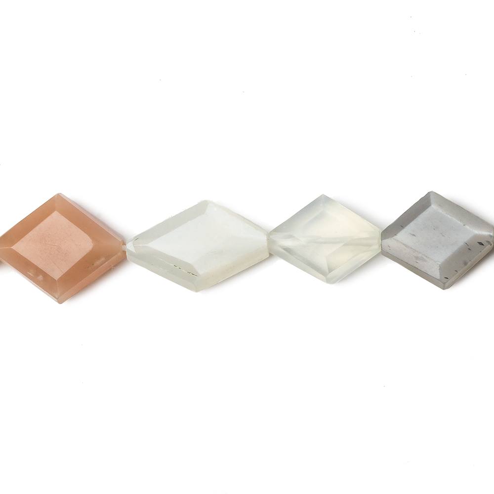 12x9-17x10mm Multi-Color Moonstone faceted kite 14.5 inches 25 Beads