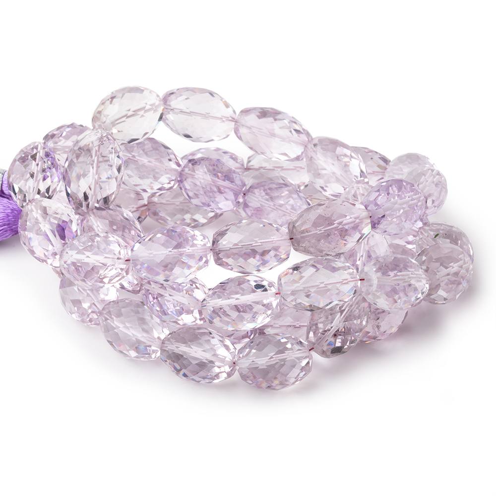 14x10mm Pink Amethyst Faceted Olive Beads 15 inch 28 pieces AA