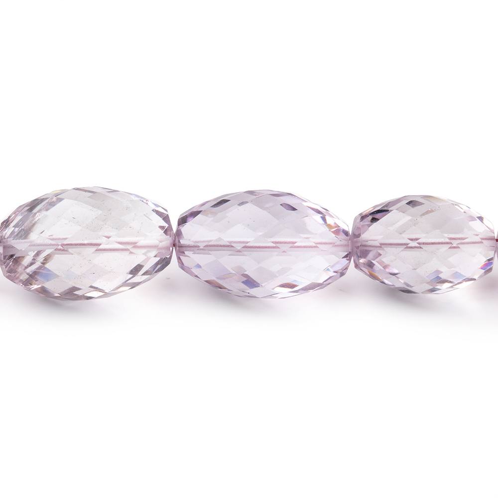 14x10mm Pink Amethyst Faceted Olive Beads 15 inch 28 pieces AA