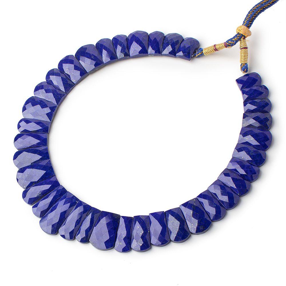 12x9-26x12mm Lapis Lazuli double drilled faceted fancy shape collar 34 beads