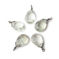 12x9mm Black Gold Wire Wrapped Green Amethyst Faceted Pear 1 Focal Pendant