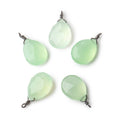 12x9mm Black Gold Wire Wrapped Lime Chalcedony Faceted Pear 1 Focal Pendant