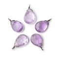 12x9mm Black Gold Wire Wrapped Pink Amethyst Faceted Pear 1 Focal Pendant