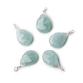 12x9mm Silver Wire Wrapped Aquamarine Faceted Pear 1 Focal Pendant