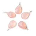 12x9mm Silver Wire Wrapped Blush Pink Chalcedony Faceted Pear 1 Focal Pendant