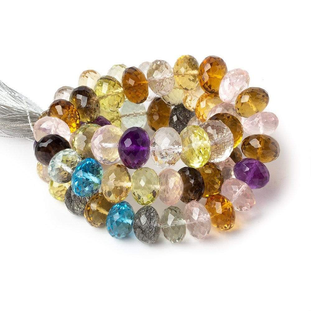 13-14mm Multi Gemstone Faceted Rondelle Beads 16 inches 42 pcs AAA Grade