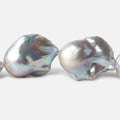 13-16mm Silver Ultra Baroque Freshwater Pearls 16 inch 16 pcs .8mm drill hole AAA
