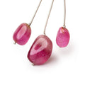 13-20mm Rubellite Tourmaline Plain Nugget Focal Beads Set of 3 AA