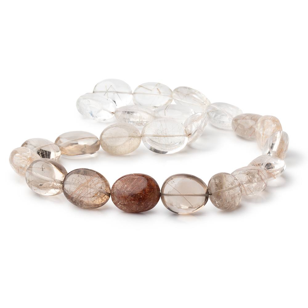 16.5x13.5-18x14mm Rutilated Quartz Plain Oval 16 inch 23 Beads