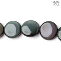 13.5mm Rainbow Obsidian Plain Coin 16 inch 30 Beads 1mm Hole AA