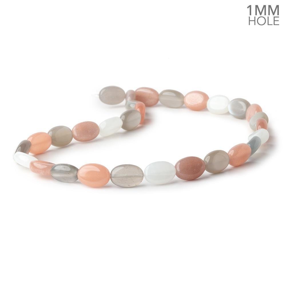 13.5x9.5mm Multi Color Moonstone Plain Oval Beads 16 inch 30 pieces A