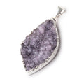 2x1 inch Silver Leafed Pale Amethyst Drusy Marquise with Bail 1 piece