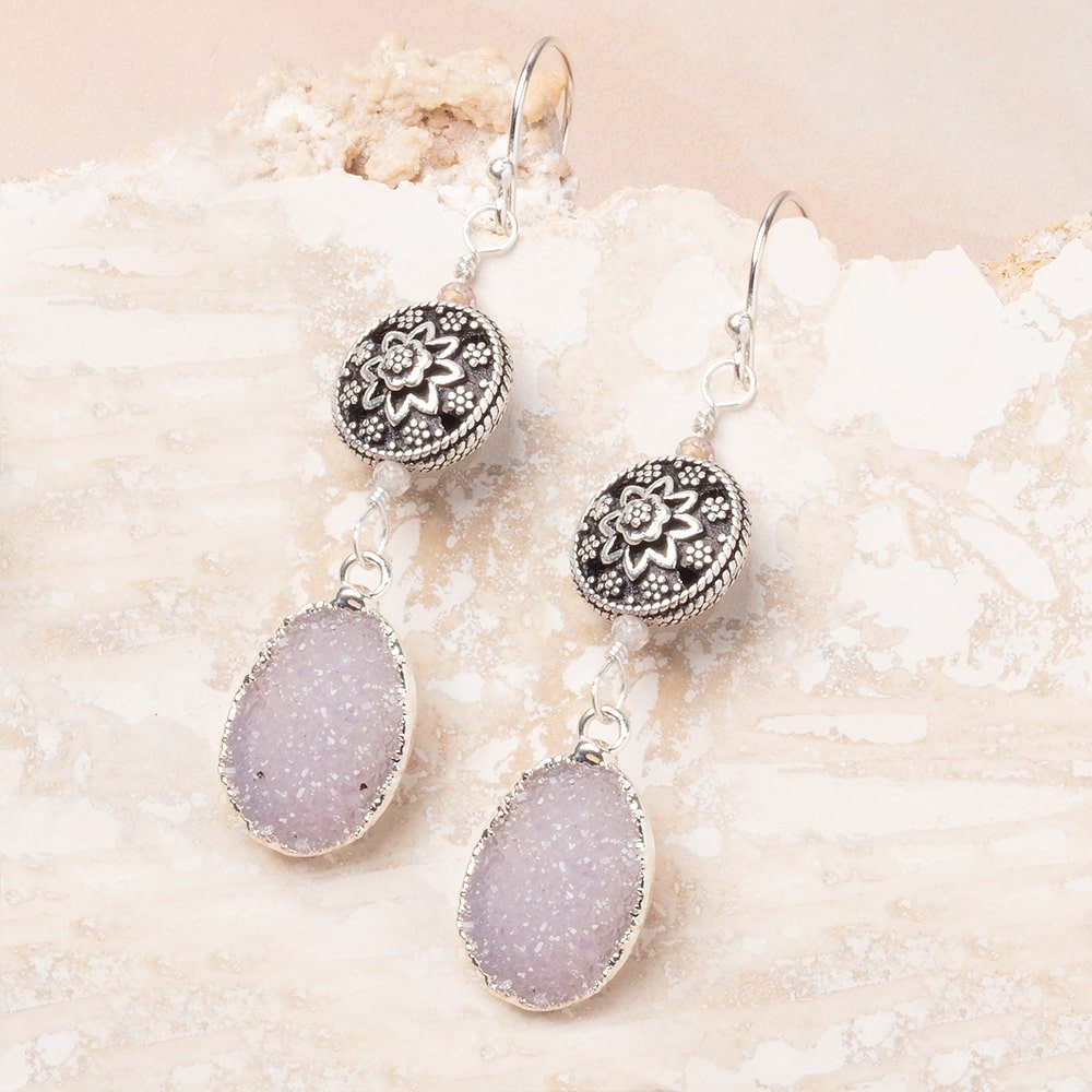 13mm Floral Design Coin Set of 2 Beads