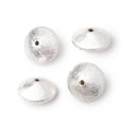 13mm Silver Plated Copper Brushed Disc Beads Set of 4 pieces