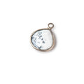 13mm Sterling Silver Bezel Dendritic Opal Faceted Heart Pendant 1 piece