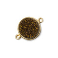 14mm Vermeil Bezeled Metallic Bronze Drusy Coin Connector 1 piece