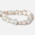 13x10-17x14mm Off White Keshi Side Drilled Freshwater Pearls 16 inch 31 pieces