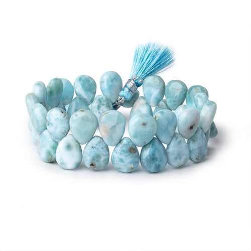 13x10mm Larimar Plain Pear Beads 7.5 inch 37 pieces AA