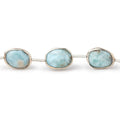 13x10mm Sterling Silver Bezel Larimar Faceted Nuggets 8 inch 11 Beads