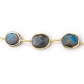 13x10mm Vermeil Bezel Labradorite Faceted Nugget Beads 7 inch 9 pieces