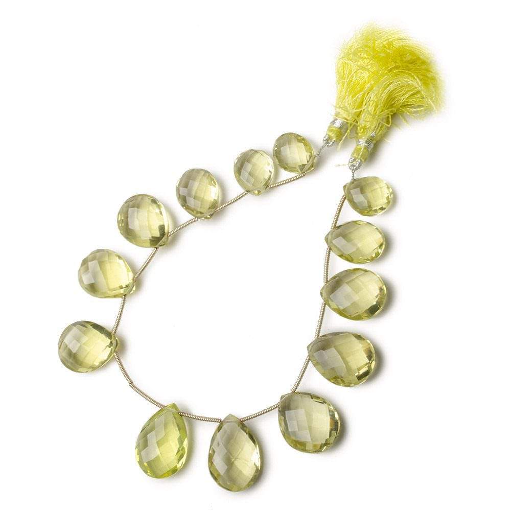 13x10x7- 20x14x8mm Lemon Quartz Pear Briolette 8 inch 13 pieces