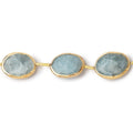 13x11-15x12mm Vermeil Bezel Aquamarine Faceted Nugget Beads 7 inch 9 pieces