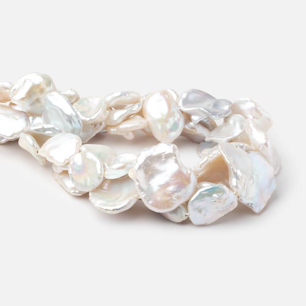 13x11-23x18mm Cream Keshi Freshwater Pearls 16 inch 24 beads AA