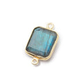 13x11mm Vermeil Bezel Labradorite Rectangle Connector 1 piece