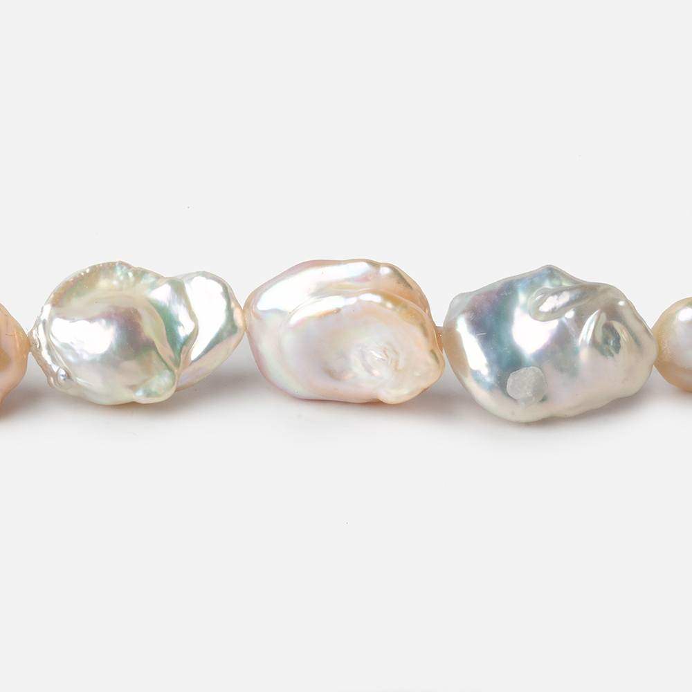 13x12-16x13mm Tri Color straight drilled Keshi Freshwater Pearls 16 inch 23 pieces AA