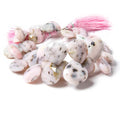13x12-20x20mm Dendritic Pink Peruvian Opal faceted hearts 9.25 inch 32 beads