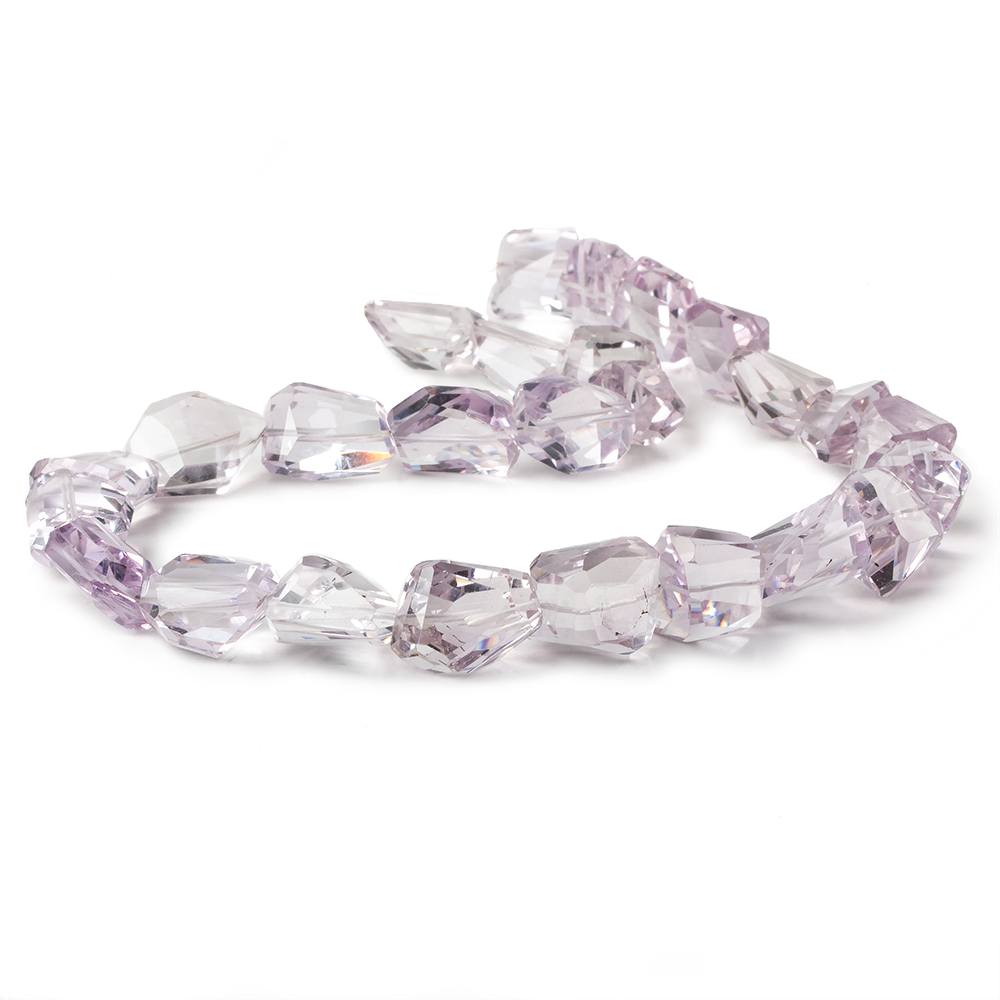 13x14-17x13.5mm Pink Amethyst faceted nugget beads 15 inch 26 beads