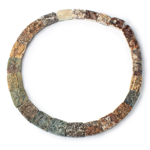 13x17-20x24mm Natural Crystal & Polished Ocean Jasper Fancy Shape Collar 25 Beads
