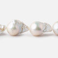 13x18-15x20mm White Ultra Baroque Freshwater Pearls 16 inch 21 pieces AA