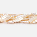13x6-17x7mm Peach Straight Drill Biwa Freshwater Pearls 15.5 inch 22 Beads