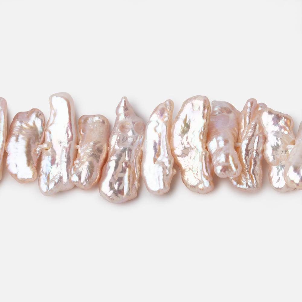 13x6-19x6mm Peach Biwa Freshwater Pearls 15.5 inch 60 beads AA