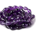 13x9-15x10mm Amethyst straight drilled faceted tear drops 15 inch 25 beads AA