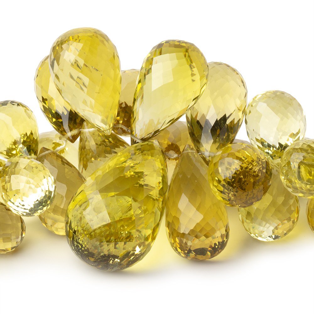 13x9-36x21mm Lemon Quartz Faceted Tear Drop 8 inch 50 Beads AA