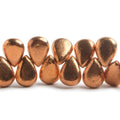 13x9mm Copper Pear Brushed Finish 8 inch 38 pcs