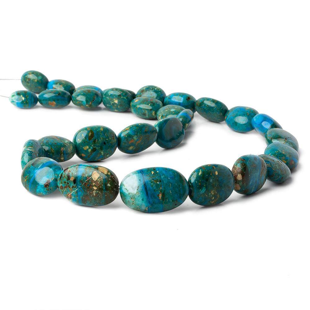 13xx10-24x16mm Blue Peruvian Opal plain oval nugget beads 20 inch 29 pieces AA