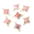 14-15mm Gold Leafed Pink Peruvian Opal 4 Point Star Focal 1 Connector