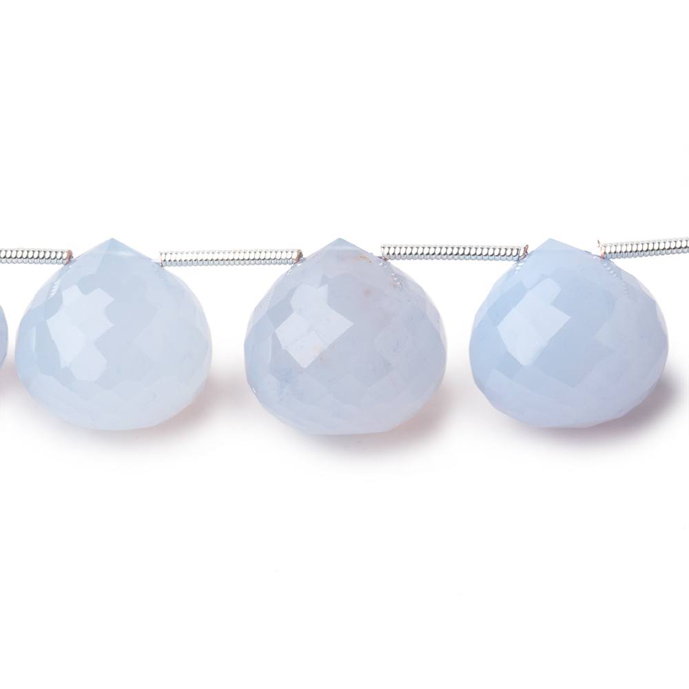 14-15mm Turkish Chalcedony Faceted Candy Kiss Beads 7 inch 11 pieces