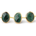 14-15mm Vermeil Bezel Emerald Faceted Nuggets 6 inch 9 Beads