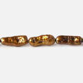 14-16mm Bronze Straight Drill Biwa Freshwater Pearl Beads 16 inch 25 pcs