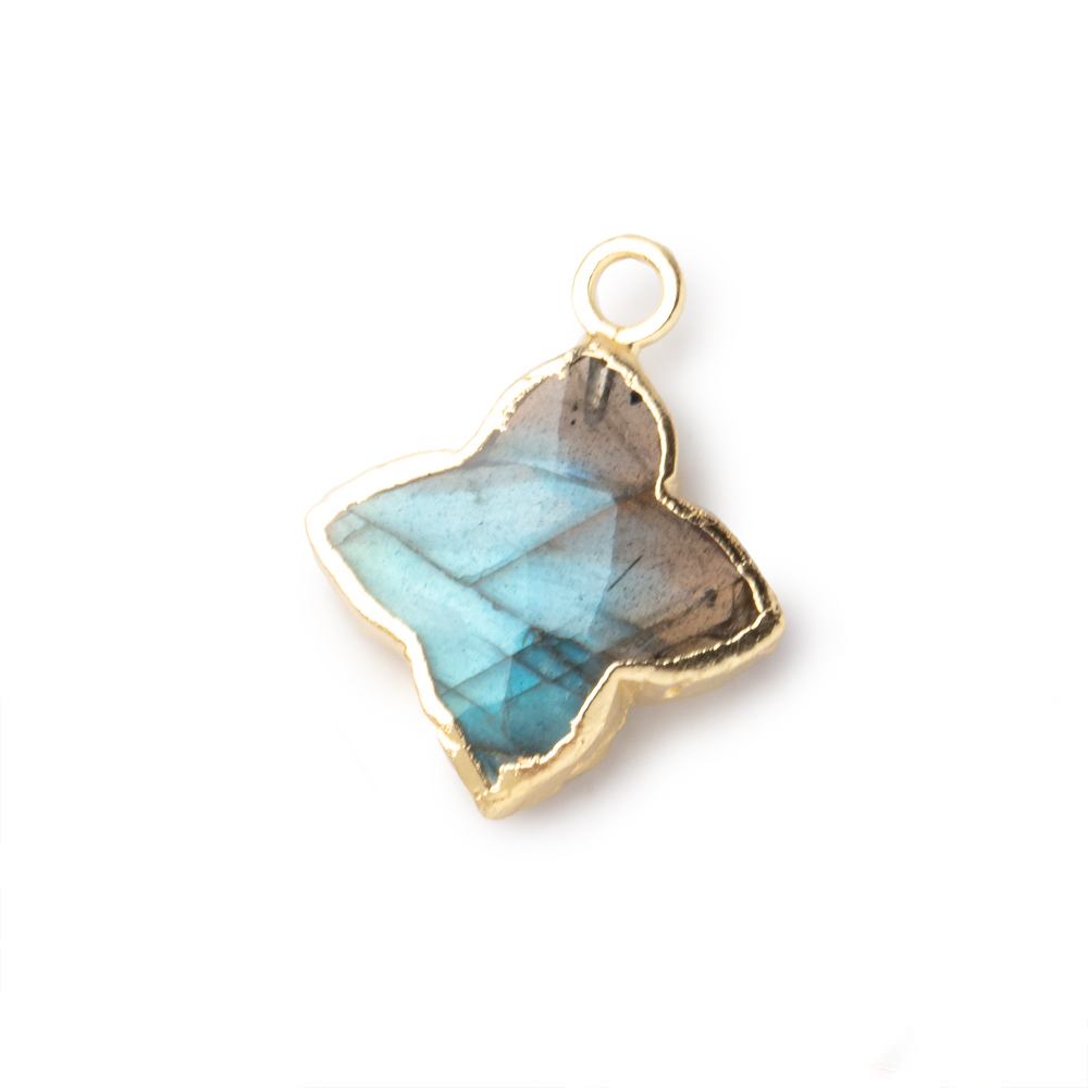 14-16mm Gold Leafed Labradorite 4 Pointed Star Focal Pendant 1 piece