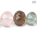 14-16mm Multiple Quartz Concave Large Hole Faceted Rondelles 6 Beads AAA