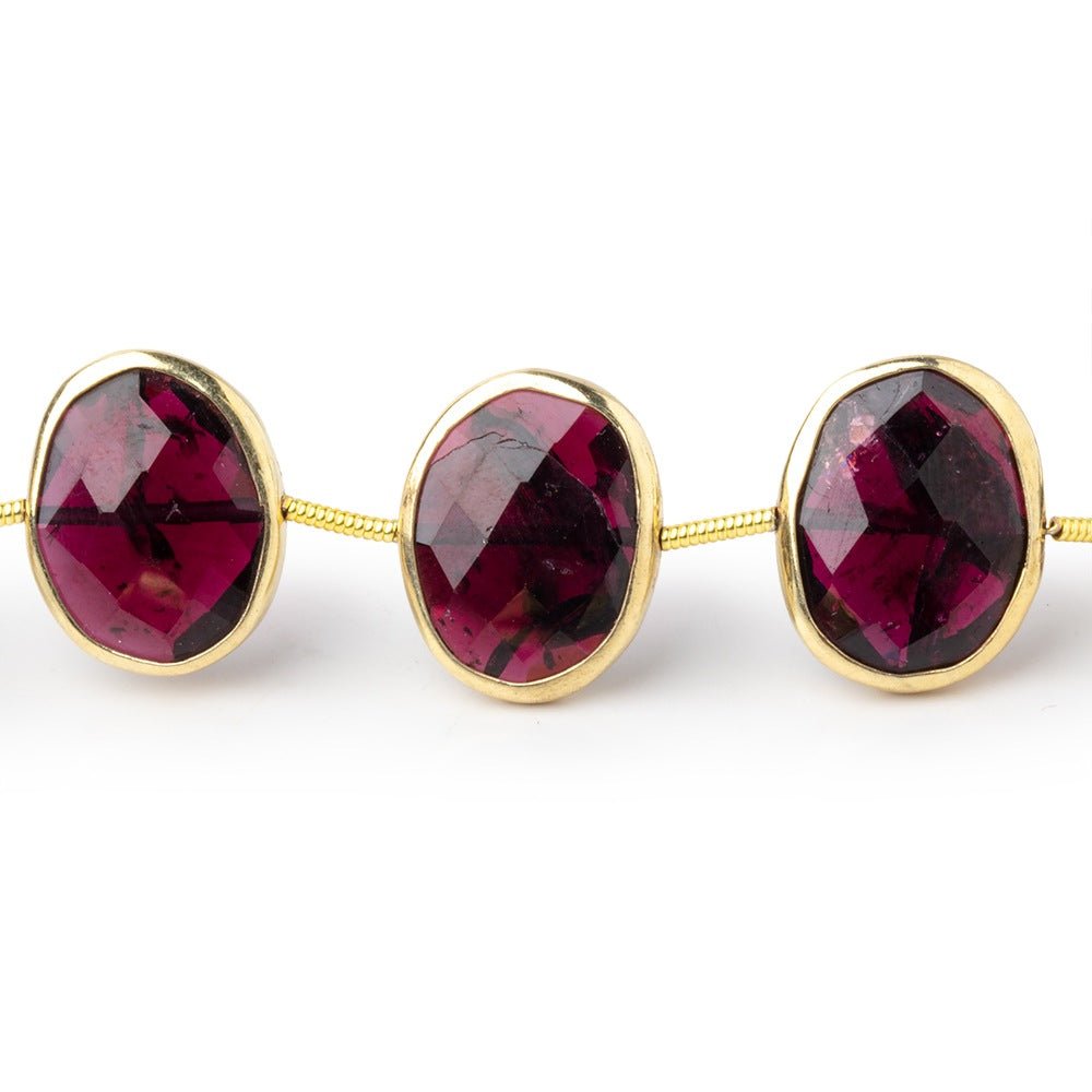 14-16mm Vermeil Bezel Rhodolite Garnet Faceted Nuggets 8 inch 12 Beads