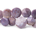14-19mm Turkish Purple Jade Faceted Coin Beads 7.5 inch 29 pieces