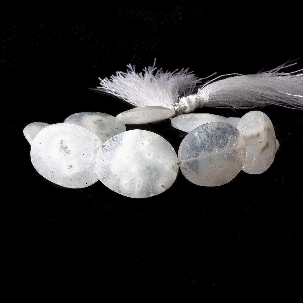 14-25mm Peacock Solar Quartz Straight Drilled Faceted Ovals 8.5 inch 9 pieces