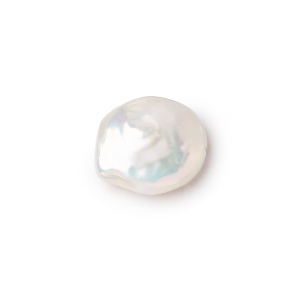 14.5-15mm Creamy White Coin Freshwater Pearl Focal 1 piece